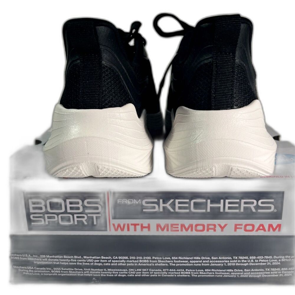 Skechers Women's Bob's Squad Waves-Still Wading Black SZ 8 NEW - Picture 4 of 6